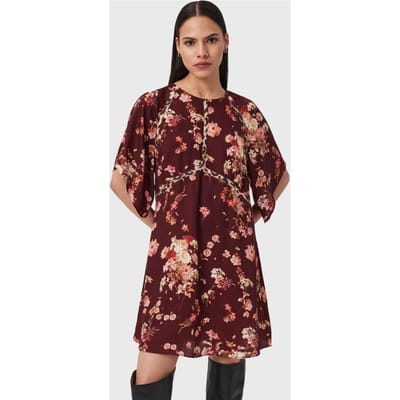 AllSaints Xena Dress Armada Wine Red Taglia: 2 | Abiti Mini Outlet | Donna | Rosso