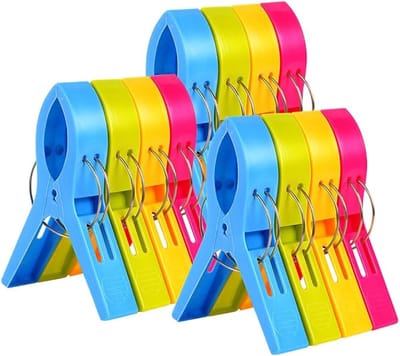 Grote wasknijpers - Waslijnknijpers - Sokkenklemmen - Antislip waslijnknijpers - Sokkenhouders - Kleurrijke sokkendroogclips - voor kleding, sok drogen, voedselverzegeling, mappen, handdoekclips, ondergoed clips - 12 stuks