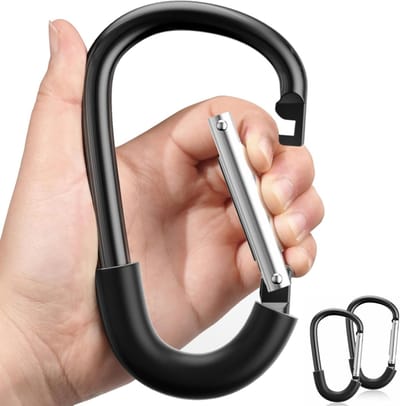 Haken voor kinderwagens, handige clips voor het ophangen van tassen en boodschappen, 2 stuks, zwart