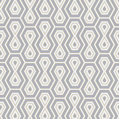 Grafisch behang Profhome 377076-GU vliesbehang glad met geometrische vormen mat grijs goud wit 5,33 m2