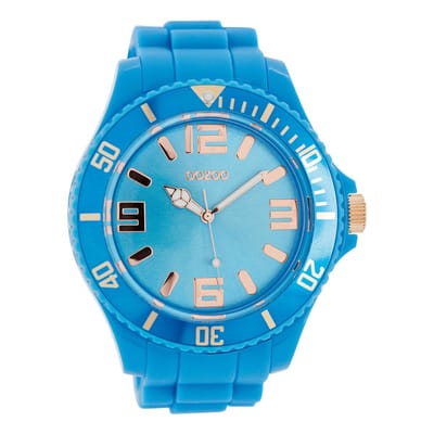 OOZOO Timepieces - Licht blauwe horloge met licht blauwe rubber band - C5037