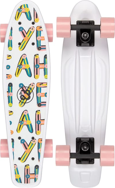 Nijdam FlipGrip Skateboard - High Season - Wit/Roze
