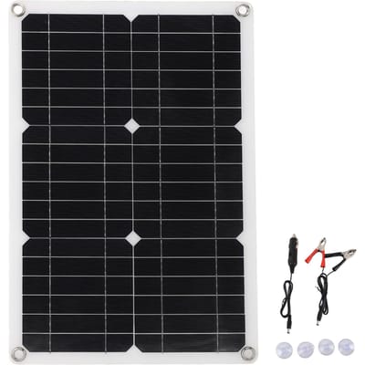 Panneau Solaire Portable 18V 20W Semi-Flexible Monocristallin Étanche Panneau de Charge Solaire pour black