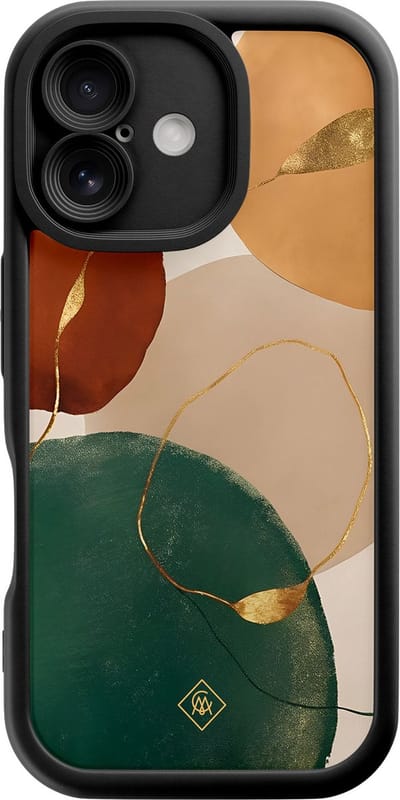 Casimoda® hoesje - Geschikt voor iPhone 16 - Earthy Luxe - Effen telefoonhoesje met lensbescherming - Siliconen/TPU - Backcover - Multi