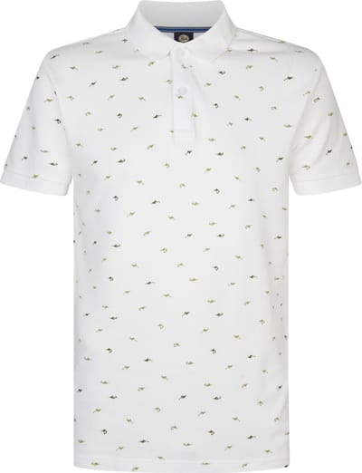 Petrol Industries - Heren All-over Print Polo Palmview - Wit - Maat M
