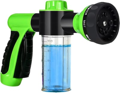 Schuimspray Mondstuk - Hogedrukreiniger Accessoire - Auto Wassen - Verstelbaar Spuitsysteem - 100ml Capaciteit - Groen Geel