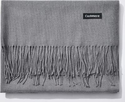 Kwaliteit warm Sjaal Grijs - Grey Cashmere Scarf - Shawl - Kasjmir - Herfst en Winter - Grijs