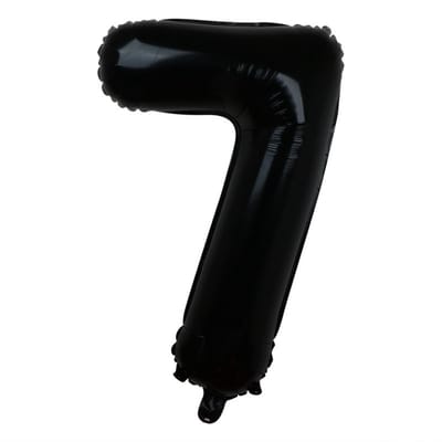 Folieballon / Cijferballon Zwart XL - getal 7 - 82cm