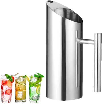 ONF3 - Roestvrijstalen kan - Waterkan met ijsbeschermer - 1L - Koud water - Duurzaam en stijlvol - Ideaal voor huis en tuin