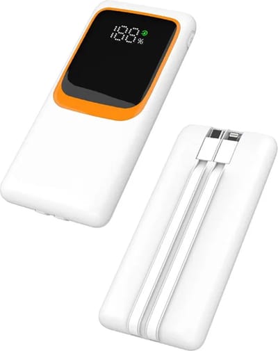 DrPhone PowerChargeXS - Nood 20000mAh Powerbank - Opladen met Gemak en Snelheid - Vier Apparaten Tegelijk - QC22.5W Technologie - Wit