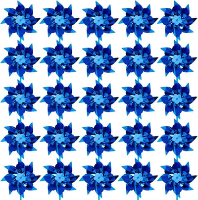 50 Stuks Windmolentjes Set Blauw - Decoratie Tuin en Buiten