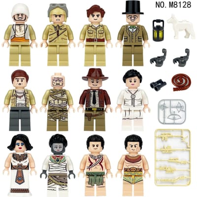 Bouwstenen mensachtige poppen speelgoed digitale actiefiguren speelgoed om te monteren rupsbanden kindgericht leren Bag packaging beige