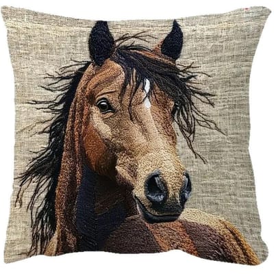 Housse de coussin 45x45cm Animaux Sauvages Rétro Chèvre Noire Renne Cheval Yack Housse de Coussin Décoration Intérieure Canapé Voiture Housse de Coussin Anilas 45x45cm