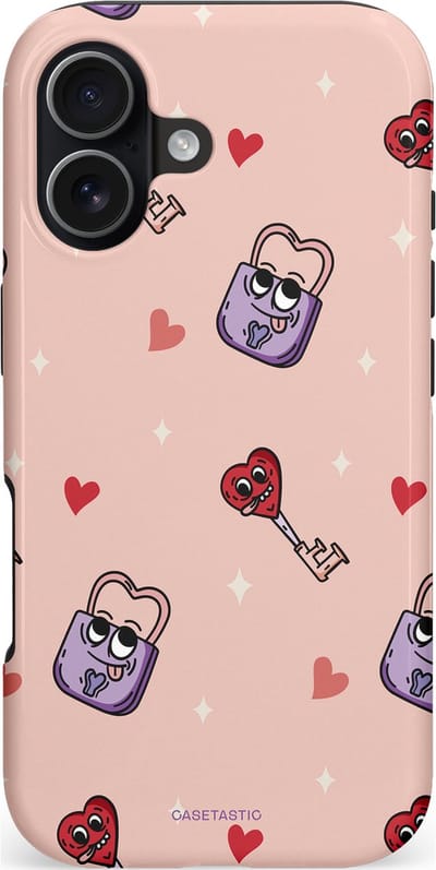 Casetastic hoesje geschikt voor Apple iPhone 17 - MagSafe - Dubbellaagse bescherming - Jij bent mijn match - Fashion Case - Perzik Zand