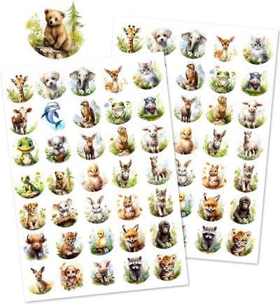 Animal Life Stickers - 105 Dieren Stickers voor Knutselen - 3 Stickervellen