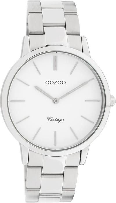 OOZOO Vintage series - zilverkleurige horloge met zilverkleurige roestvrijstalen armband - C20026 - Ø38