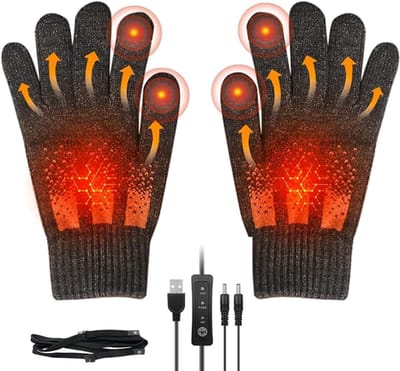 Handschoenen - Verwarmde handschoenen - Warme handschoenen - Verwarmde handschoenen - Winter touchscreen handschoenen - Wasbare winterhandschoenen - USB volledige vinger verwarmd - Binnen - Kantoor - Werk - Donkergrijs