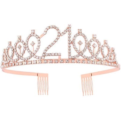 Couronne Numéro Premier Anniversaire Bandeau Diamant d'Eau Accessoire Cheveux Boule Antidérapant Décoration Gâteau Alliage Bandeau
