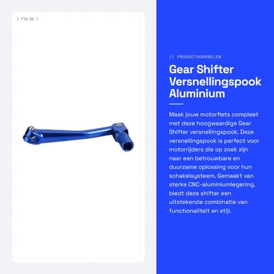 Dailygoods- Versnellingspook CNC Aluminium - Pookknop - Versnellingspook Knop - Vouwen - Motorfiets Accessoire - 150x65mm - Shifter