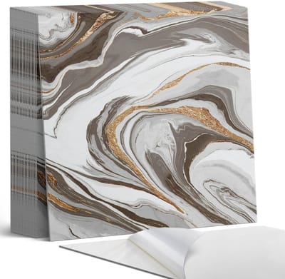 Coloray Plaktegels - Golven van abstracte patronen Zelfklevende Tegels - 20 cm x 20 cm - Grijs Plaktegels - 20 stuks - Vierkant PVC Tegels - Plaktegels Badkamer - Plaktegels Vloer - Vinyl Tegels Zelfklevend - Wandtegel Zelfklevend