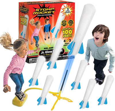 Stomp Rocket 365044 Stomp Rocket Jr. Glow – 4 raketten – Speelgoed
