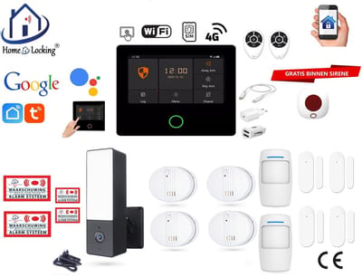 Draadloos alarmsysteem voor woning/camper/boot/caravan werkt met wifi en sim kaart en met spraakgestuurde apps. (Nederlands of Frans stem en tekst) ST01A-43