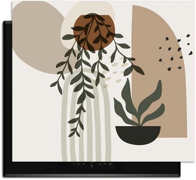 KitchenArt - Botanical Harmony – Inductie Beschermer - 52x35 cm - Kookplaat Beschermer - Luxe Afdekplaat Inductieplaat - Anti-slip & Oprolbaar - Beschermmat Inductiekookplaat