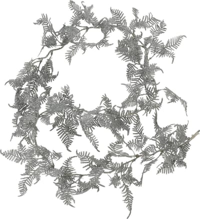 Christmas Decoration Guirlande - 2x - verlicht - met bladeren - zilver - 150 cm - lichtsnoer - kerstversiering/slinger