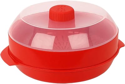 Magnetron Groentestomer - Dubbellaags Stoomapparaat - Snel Maaltijden Bereiden - Gezond Koken Gemakkelijk - 21 x 21 x 18 cm