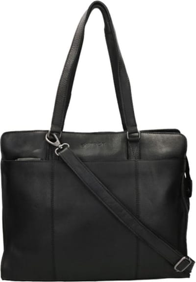 DSTRCT Preston Park Dames & Heren laptoptas - 15 inch - Werktas A4 - Leer - Zwart