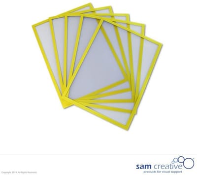 Sam Creative Whiteboard Magneten - Magneetvenster - Insteekhoezen - A4 - Geel - 5 stuks