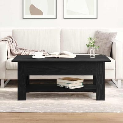 vidaXL - Salontafel - Zwart - Eiken - 102 - x - 55 - x - 42 - cm - Bewerkt - hout