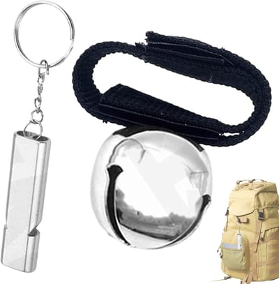 Outdoor Waarschuwing - Dierenbel - Wandelen Kamperen - Stille Modus - 3.8 cm - Zilver