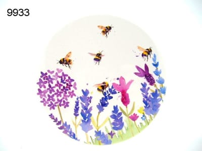 Lesser & Pavey - Tafelonderzetter Lavender & Bees - Ø 17 cm - Keramiek met Kurk - Hittebestendig