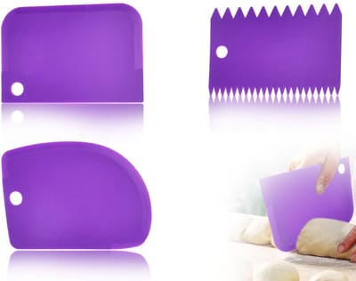 Allecto - Deegschrapers Set - Flexibele Spatula - Perfect voor Bakken - Paars - Cake Scraper - Geschikt voor Taartdecoratie - 3 Formaten