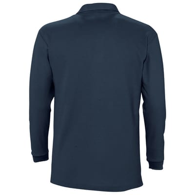 SOLS Heren-Winter II Poloshirt met lange mouwen van Piqué katoen (Marine)