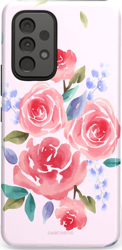 Casetastic hoesje geschikt voor Samsung Galaxy A53 (2022) 5G - Dubbellaagse bescherming - Aquarel pracht - Fashion Case - Lichtroze Lavendel
