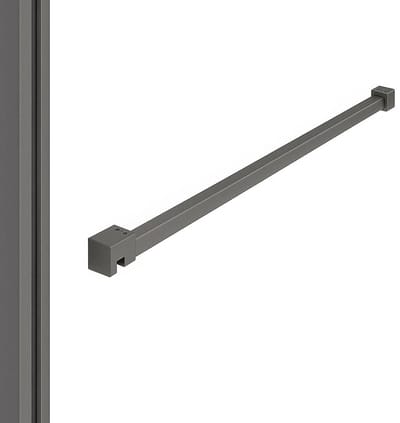 DutchLine - Profielset voor Slim Glasplaten - Muurprofiel 200cm - Stabilisatiestang 120cm – Gunmetal