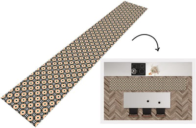 Keukenloper 300x50 cm - Keukenmat vinyl Patroon - Cirkel - Retro - Keukenmatten loper - Keuken vloerkleed tapijt