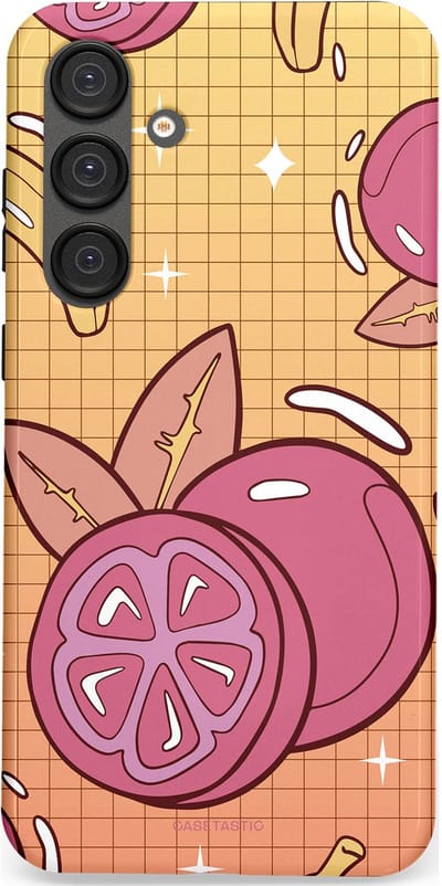 Casetastic Hoesje Geschikt voor Samsung S25 Plus - Stijlvolle Beschermende Duo-layer Case - Fruitige bananen ruitjes