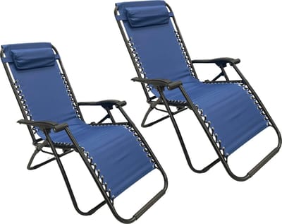 SFT Products - Tuinstoelen - Blauw - 2 Stuks - Tuinstoelen - Tuinstoelen Set - Inklapbaar - Loungestoelen - Campingstoel - Opvouwbare Strandstoel van Aluminium