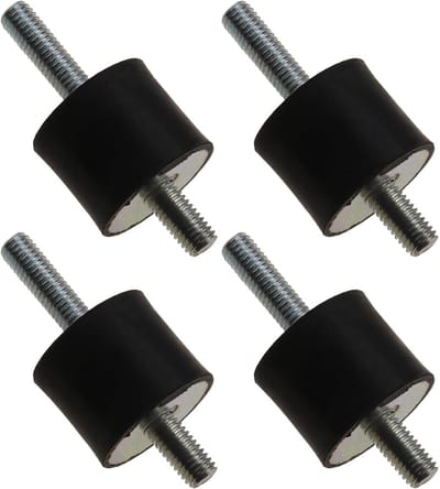 Dailygoody - M8 Dubbele Mannelijke Rubber Mount Kit - Antivibratie Steunen - Zwart - Schokdemper - 4 Stuks - Geschikt voor Luchtcompressor