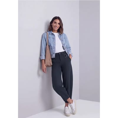 Barrel Leg broek met gespdetail
