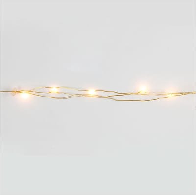 LED Slinger met lampjes, L: 3,15 M, goud, 1 stuk