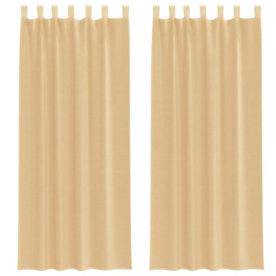vidaXL - Gordijnen - voile - met - roedezakken - 2 - st - zand