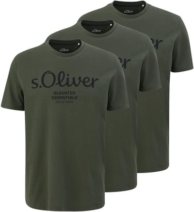 s.Oliver Heren t-shirt 3 pack Basic