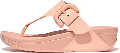 FitFlop FitFlop Lulu Covered-Buckle Raw-Edge Leather Toe-Thongs ROZE - Maat 37