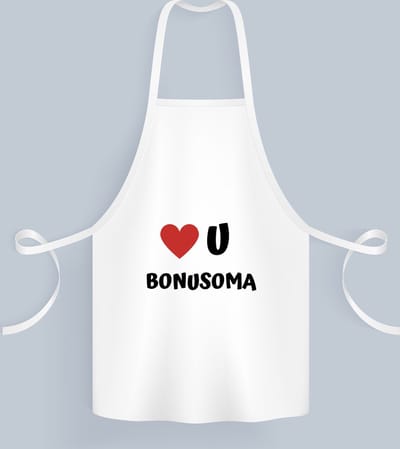 Akyol - love u bonusoma Keukenschort - Oma - de liefste oma - verjaardag - cadeautje voor oma - oma artikelen - kado - geschenk - 82 bij 71 cm