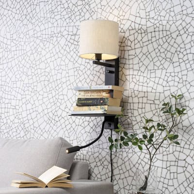 it's about RoMi Wandlamp Florence - Naturel/Zwart - 24x22x52cm - Binnen Modern,Scandinavisch