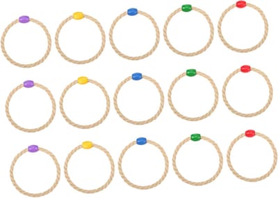 Ringwerpen Touw - Werpspel Set - Familie Spelletjes - Natuurlijk Sisal Materiaal - 15 Stuks - Beige